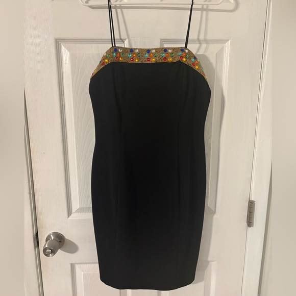 Vintage Alex Evenings Beaded Cocktail Dress Black Size 12 - Picture 4 of 7